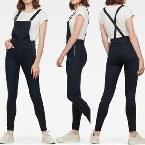 NWT G-STAR RAW Sz 25 x 29 Women’s LYNN HIGH WAIST SKINNY OVERALL JEANS Stretch